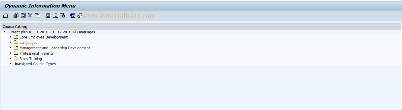 SAP TCode LSO_PSV3 - Dynamic Information Menu