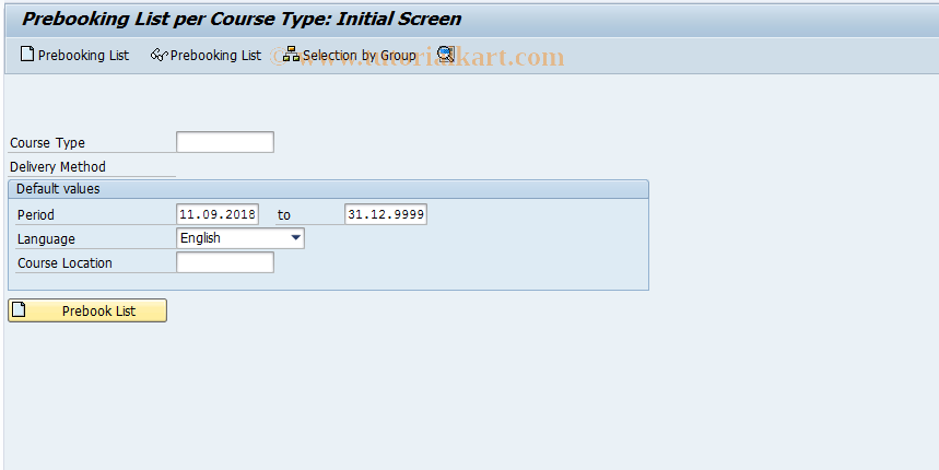 SAP TCode LSO_PV06 - Prebook List: Participants