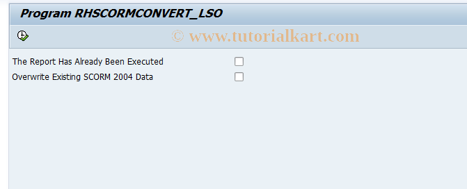 SAP TCode LSO_SCORM_CONVERT - Convert SCORM 1.2 to SCORM 2004