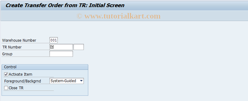SAP TCode LT04 - Create TO from TR