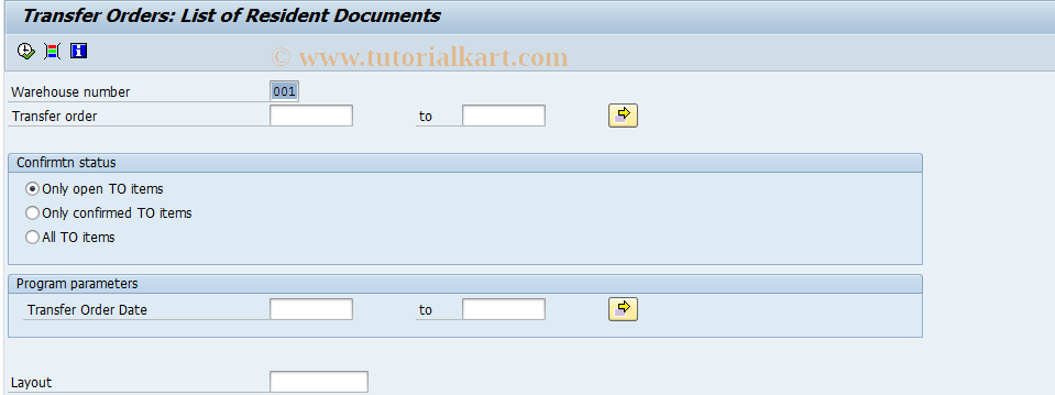 SAP TCode LT23 - Display Transfer Orders by Numbers