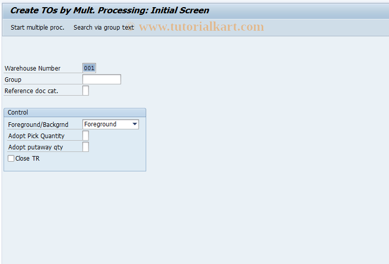 SAP TCode LT42 - Create TOs by Multiple Processing