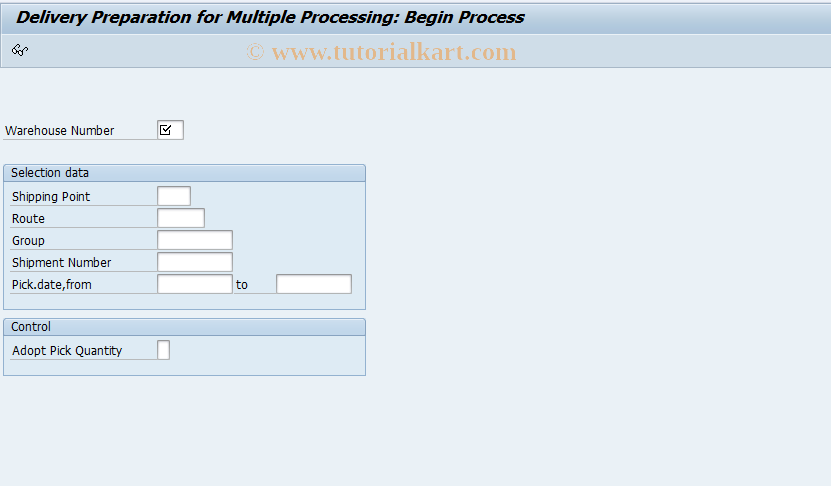 SAP TCode LT43 - Forming groups for deliveries