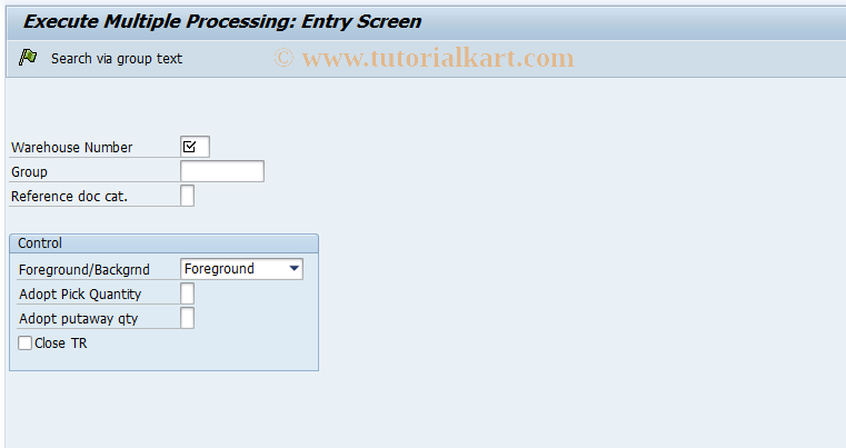 SAP TCode LT44 - Release for Multiple Processing