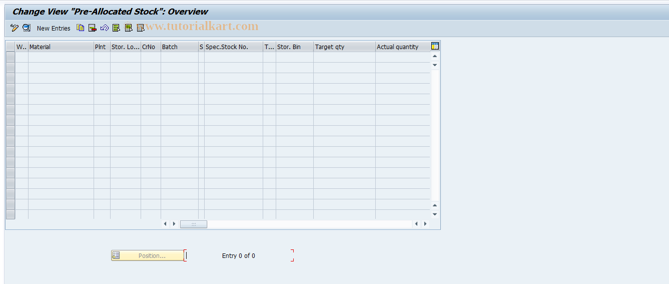 SAP TCode LT51 - Maintain Preallocated Stock