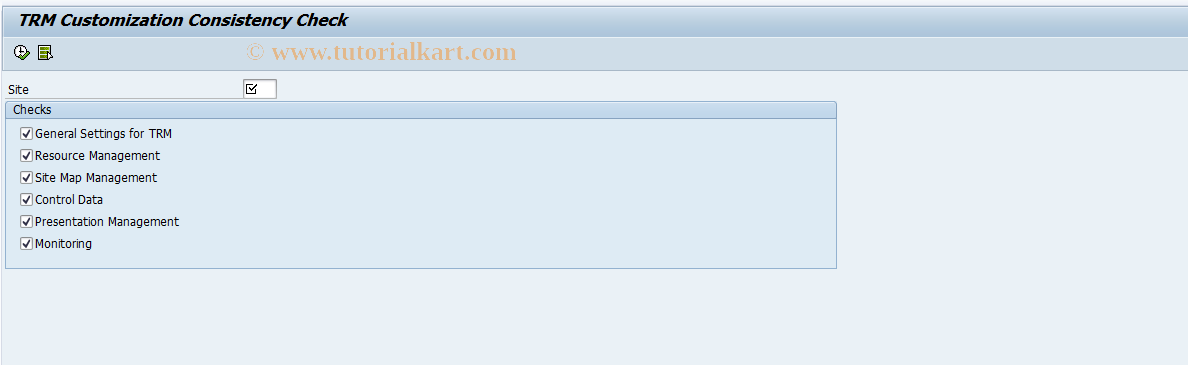 SAP TCode LTRCC - TRM Customization Consistency Check
