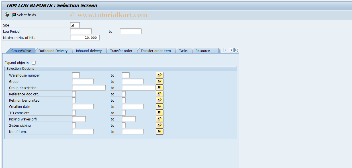 SAP TCode LTRL - TRM Log Reports