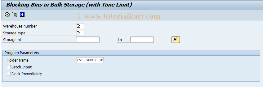SAP TCode LX05 - Block Bins in Bl.Storage w.Time Lim.