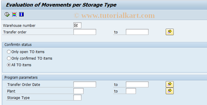 SAP TCode LX10 - Activities per Storage Type