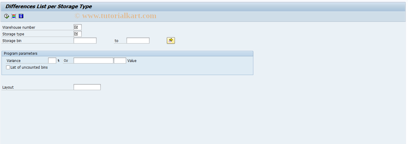 SAP TCode LX17 - List of Inventory Differences