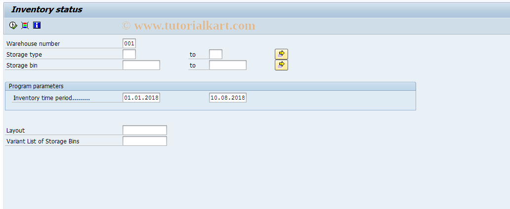 SAP TCode LX25 - Inventory Status