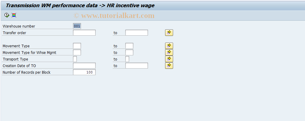 SAP TCode LX46 - Transmission WM perform. data to HR