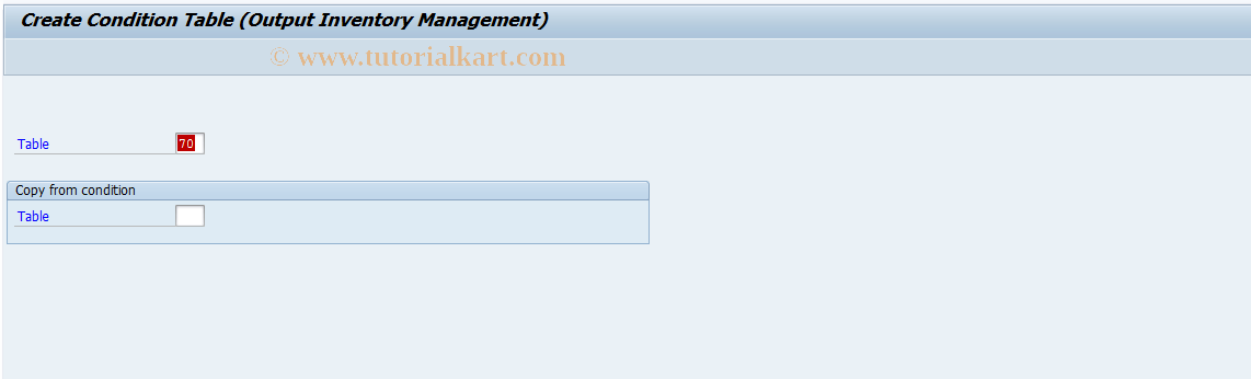 SAP TCode M703 - Output: Create Conditions Table