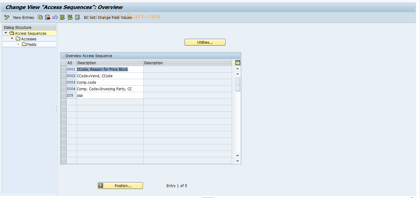 SAP TCode M810 - Message Access Sequence (Invoice  Ver.)
