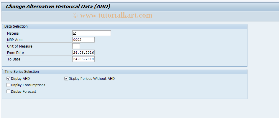 SAP TCode MAHD2 - Change Alternative Historical Data