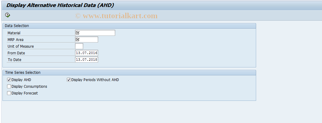 SAP TCode MAHD3 - Display Alternative Historical Data