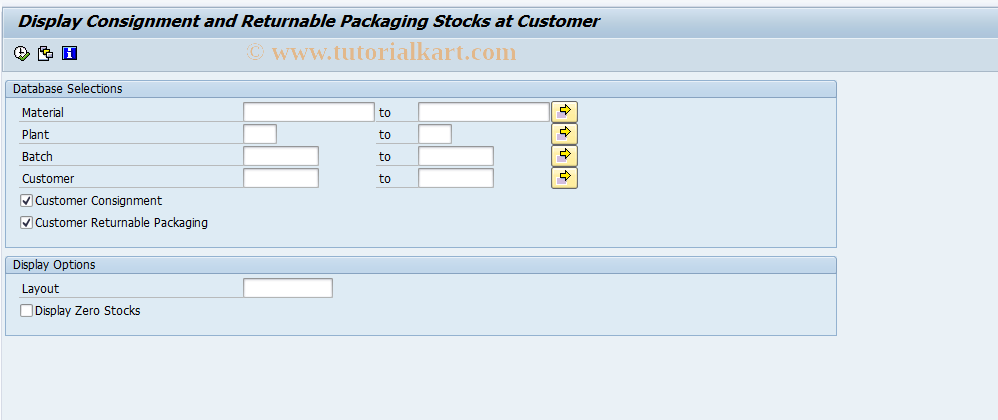 SAP TCode MB58 - Consgmt and Ret. Packag. at Customer