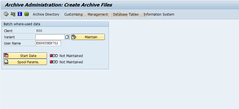 SAP TCode MB5E - Create Batch Where-Used Archive