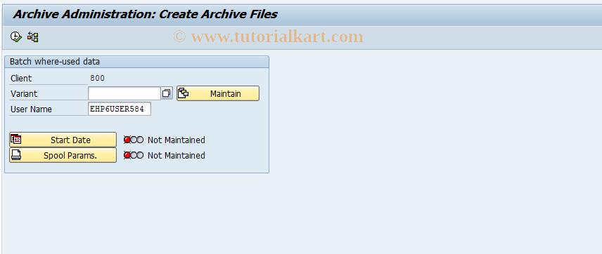 SAP TCode MB5V - Manage Batch Where-Used Archive