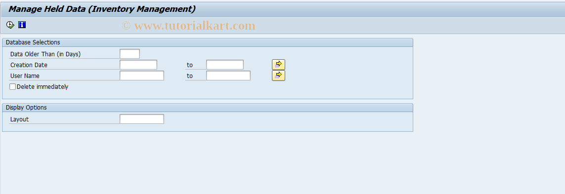 SAP TCode MBPM - Manage Held Data