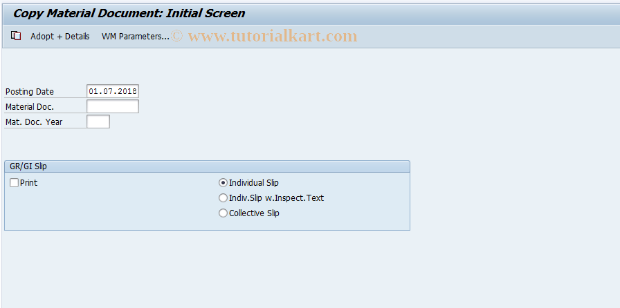 SAP TCode MBSL - Copy Material Document