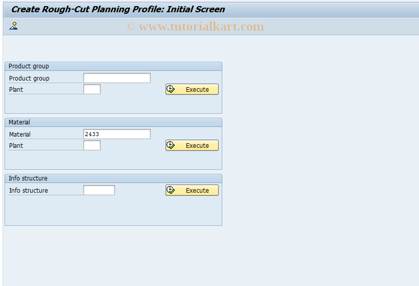 SAP TCode MC35 - Create Rough-Cut Planning Profile