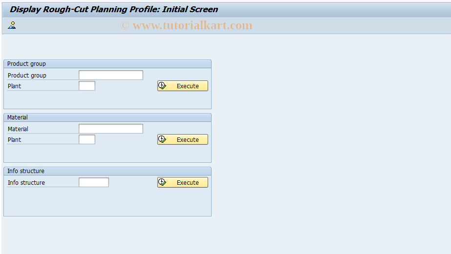 SAP TCode MC37 - Display Rough-Cut Planning Profile