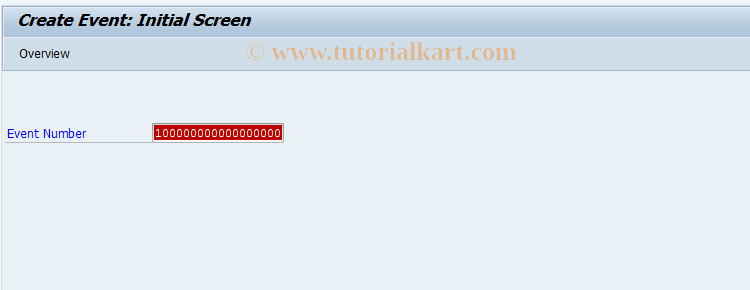 SAP TCode MC64 - Create Event