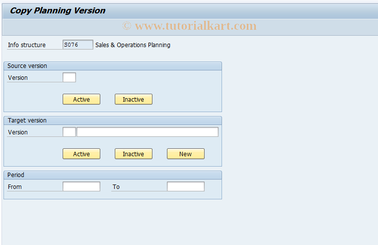 SAP TCode MC78 - Copy SOP Version