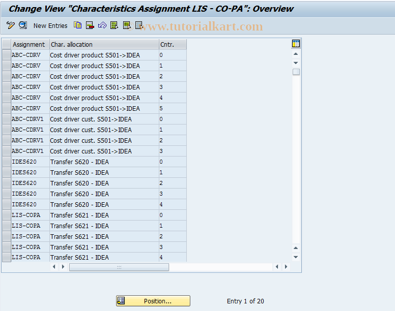 SAP TCode MC7Q - Characteristic Assignment