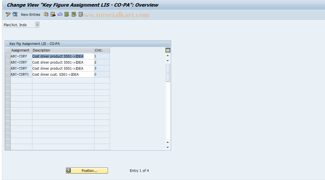 SAP TCode MC7R - Key Figure(s) Assignment