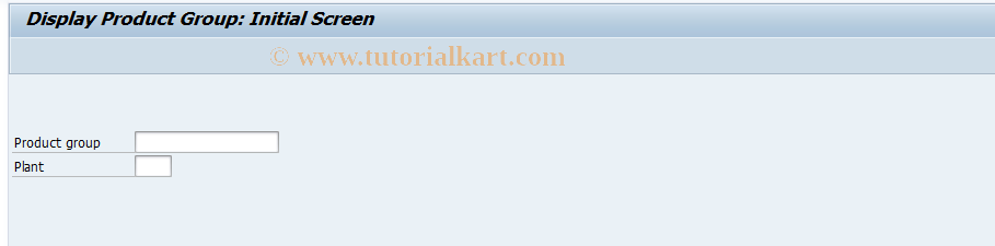 SAP TCode MC85 - Display Product Group