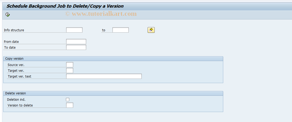 SAP TCode MC8K - Copy/Delete Planning Versions