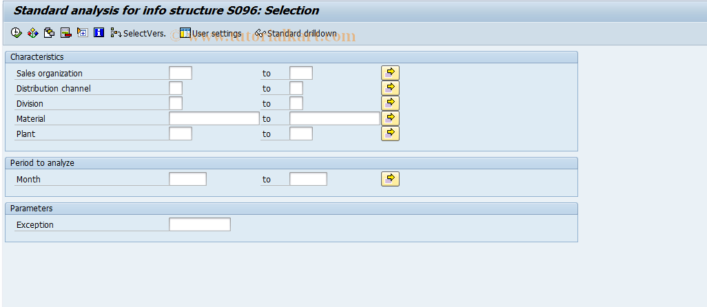 SAP TCode MC8X - SOP: Distribution Scenario - Select