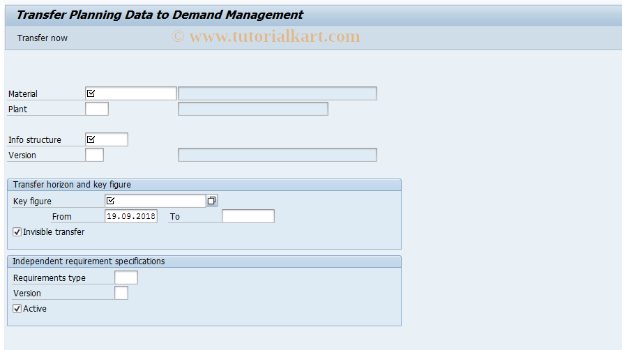 SAP TCode MC90 - Tsfr.to Dm.Mgmt.: Mat.from any IS