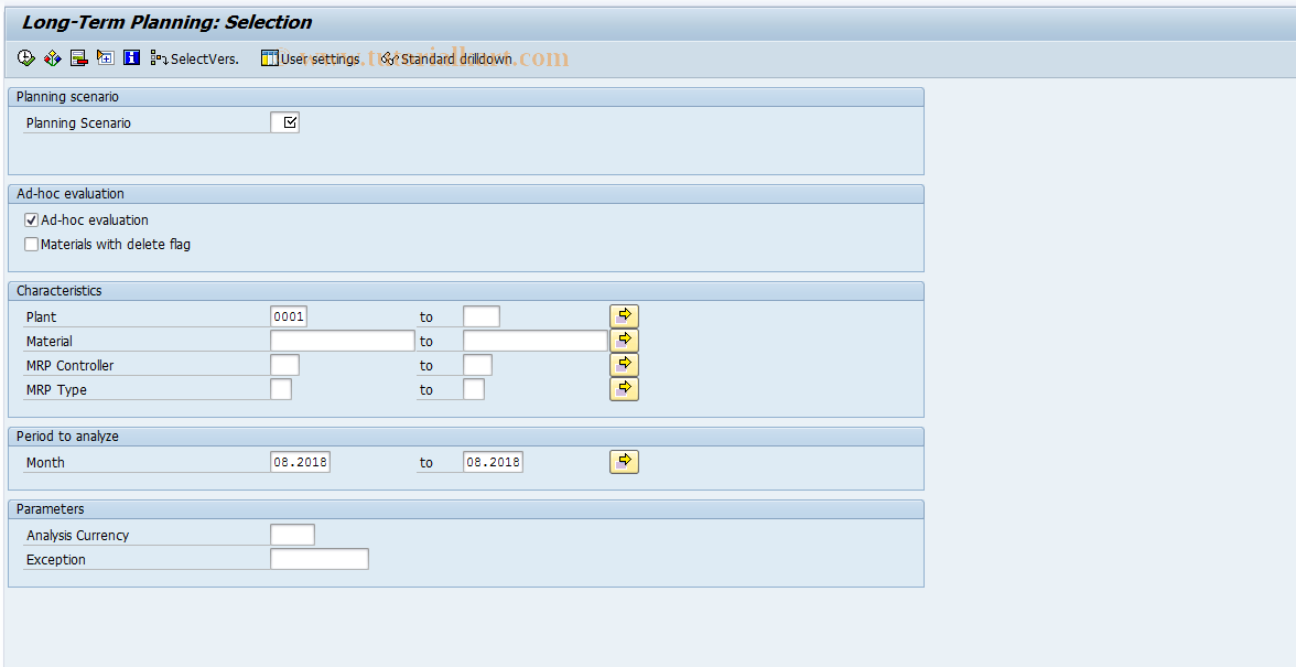 SAP TCode MCB) - INVCO: Long-Term Stock Selection