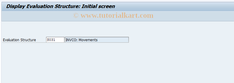 SAP TCode MCB4 - INVCO: Display Evaluation Structure