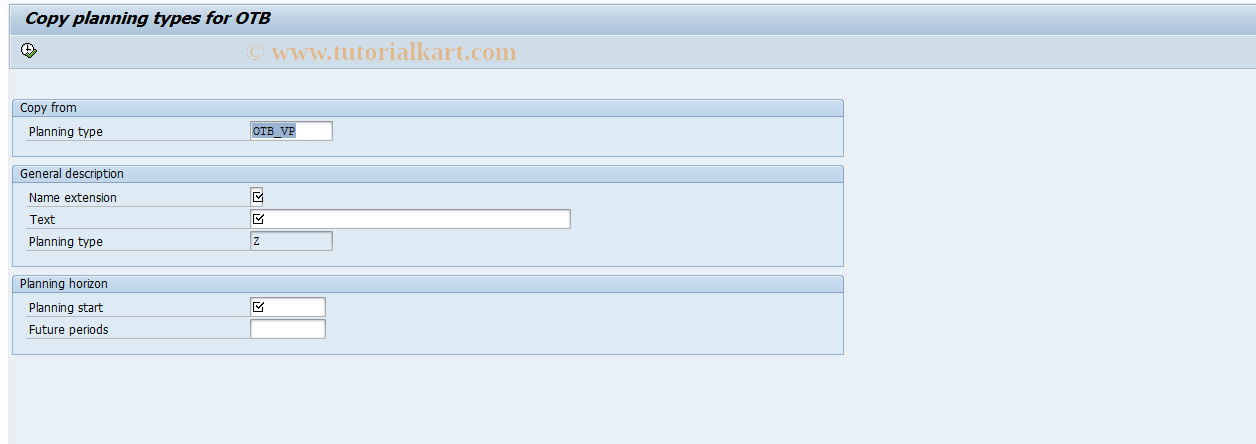 SAP TCode MCO2 - OTB: Copy Planning Type