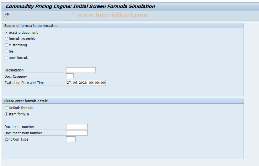 SAP TCode MCPE_DOC - Commodity Pricing in MM Documents