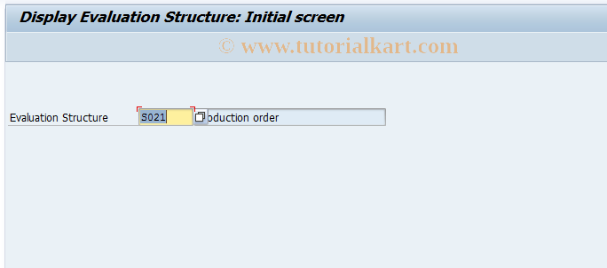 SAP TCode MCR9 - SFIS: Display Evaluation Structure