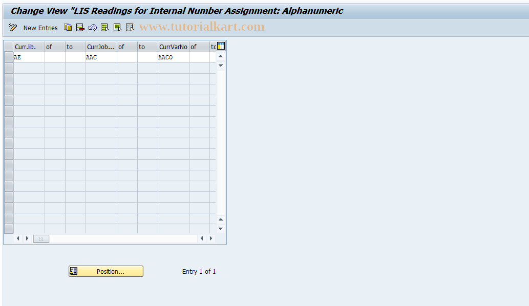 SAP TCode MCRT - LIS Readings for Internal Numbers