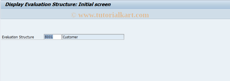 SAP TCode MCS9 - SIS: Display Evalaution Structure