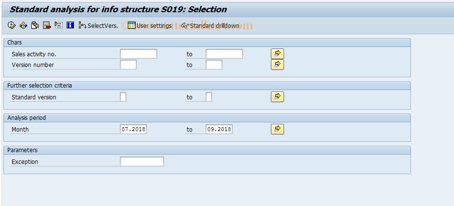 SAP TCode MCTV04 - SIS: Address Counter - Selection