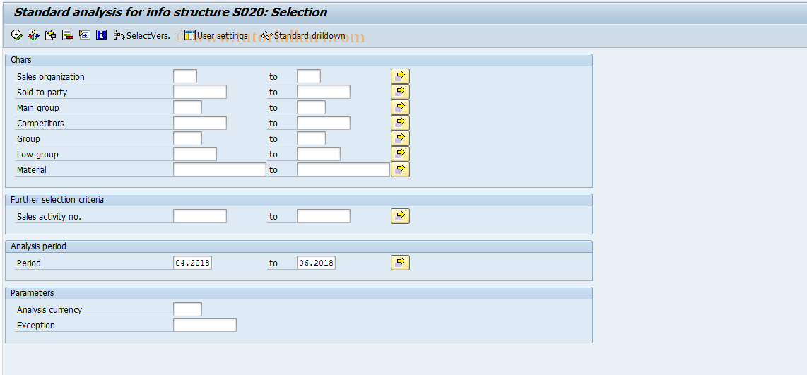 SAP TCode MCTV05 - SIS: Customer Potential Analysis