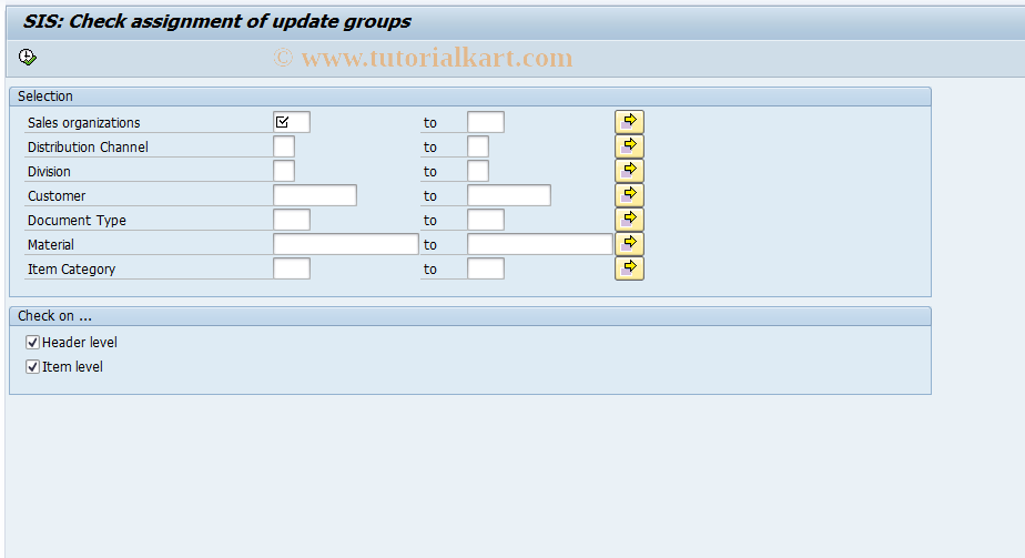 SAP TCode MCVCHECK01 - SIS: Update Group Check