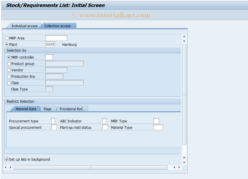 SAP TCode MD07 - Current Material Overview