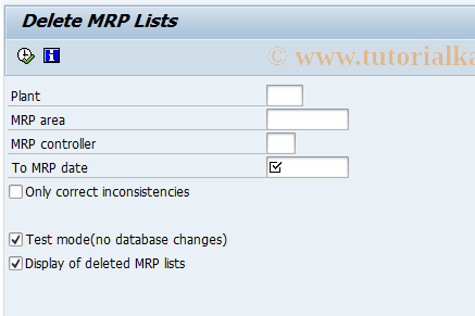 SAP TCode MD08 -  Reorganization MRP Lists