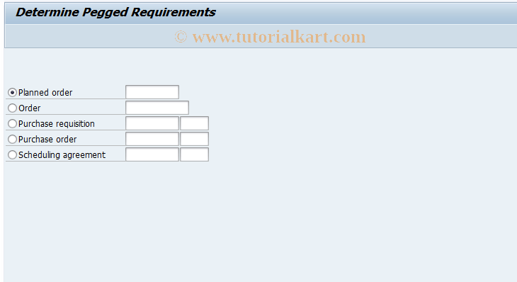 SAP TCode MD09 - Pegging