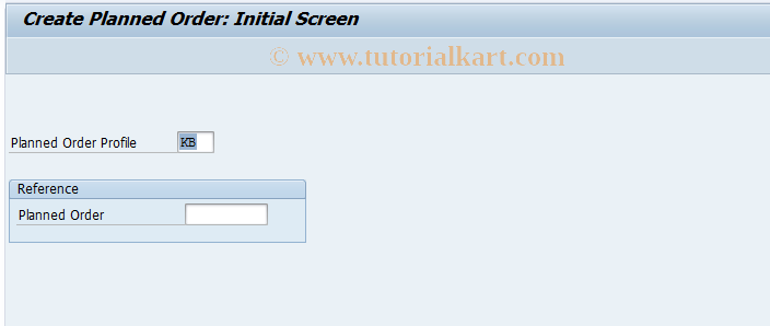 SAP TCode MD11 - Create Planned Order