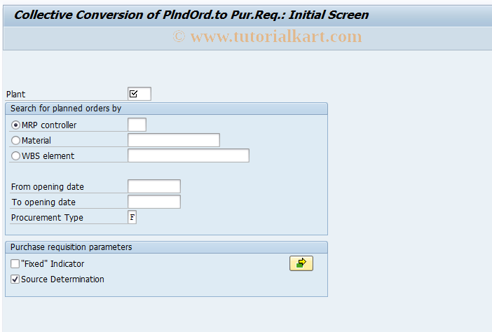 SAP TCode MD15 - Collective Conversion Of Plnd Ordrs.